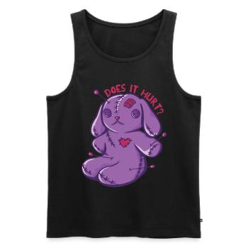 Voodoo-Häschen Tut es weh? Voodoo Puppe Halloween - Männer Premium Bio Tank Top - Schwarz - Vorne - AI Model Male 178 light (178cm)