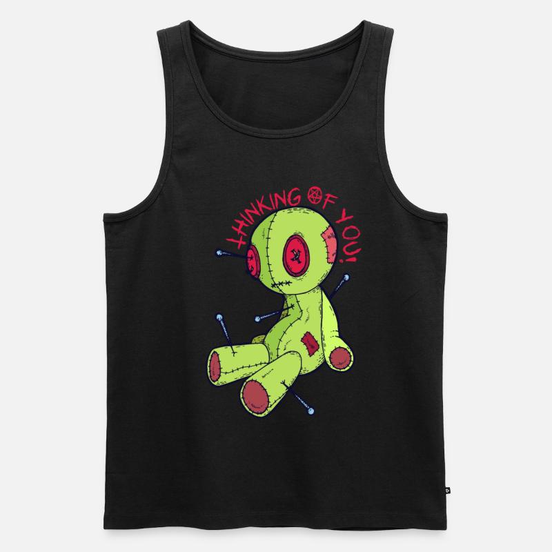 Voodoo Puppe Hexerei Ich denke an dich! Gruseliges - Männer Premium Bio Tank Top - Schwarz