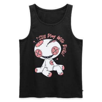 Gruselige Voodoo-Puppe Spielen mit Puppen Hexerei - Männer Premium Bio Tank Top - Schwarz - Vorne - AI Model Male 178 light (178cm)