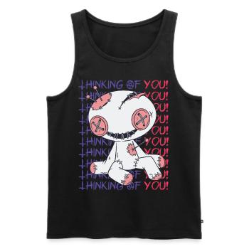Gruselige Voodoo-Puppe, die an dich denkt Hexerei - Männer Premium Bio Tank Top - Schwarz - Vorne - AI Model Male 178 light (178cm)