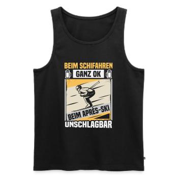 Skifahrer beim Apres Ski unschlagbar Ski - Männer Premium Bio Tank Top - Schwarz - Vorne - AI Model Male 178 light (178cm)