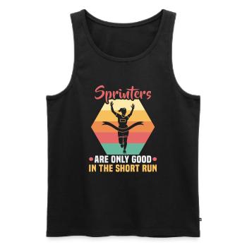 Running Marathon Runner Running - Men's Premium Organic Tank Top - black - Front - AI Model Male 178 light (178cm)