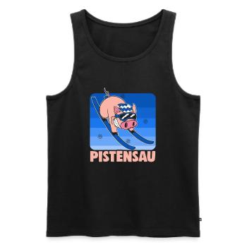Skifahrer Pistensau Ski - Männer Premium Bio Tank Top - Schwarz - Vorne - AI Model Male 178 light (178cm)