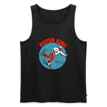 Skifahrer Pisten King Ski - Männer Premium Bio Tank Top - Schwarz - Vorne - AI Model Male 178 light (178cm)