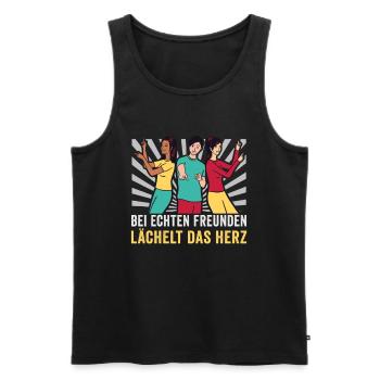 Freundschafts Geschenk für guten Freund - Männer Premium Bio Tank Top - Schwarz - Vorne - Michal (187cm)