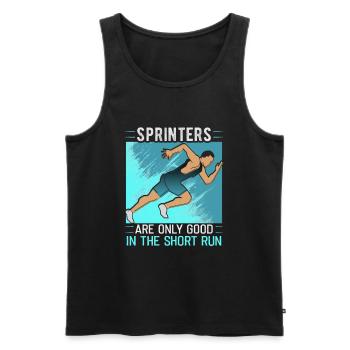 Running Marathon Runner Running - Men's Premium Organic Tank Top - black - Front - AI Model Male 178 light (178cm)