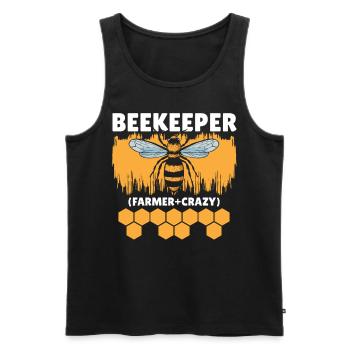 Apiculteur Apiculture Abeille Bien-être animal Abeille Chuchoteur - Débardeur bio Premium Homme - noir - Devant - Michal (187cm)