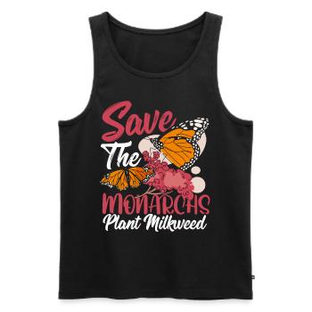 Save The Monarchs Plant Milkweed Monarch Butterfly - Men's Premium Organic Tank Top - black - Front - Michal (187cm)