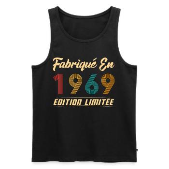 Fabriqué en 1969 Vintage Cadeau D'anniversaire - Débardeur bio Premium Homme - noir - Devant - Michal (187cm)