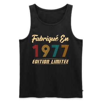 Fabriqué en 1977 Vintage Cadeau D'anniversaire - Débardeur bio Premium Homme - noir - Devant - Michal (187cm)