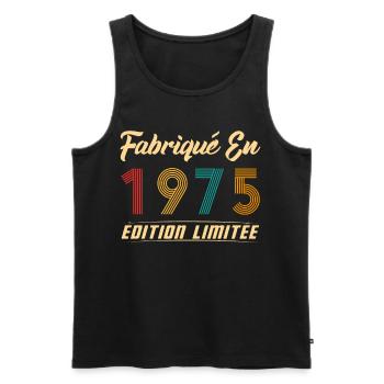Fabriqué en 1975 Vintage cadeau d'anniversaire - Débardeur bio Premium Homme - noir - Devant - Michal (187cm)