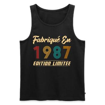 Fabriqué en 1987 Vintage Cadeau D'anniversaire - Débardeur bio Premium Homme - noir - Devant - Michal (187cm)