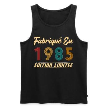 Fabriqué en 1985 Vintage cadeau d'anniversaire - Débardeur bio Premium Homme - noir - Devant - Michal (187cm)