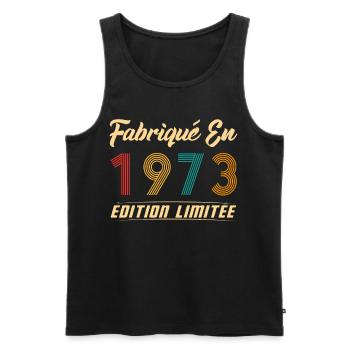 Fabriqué en 1973 Vintage Cadeau D'anniversaire - Débardeur bio Premium Homme - noir - Devant - Michal (187cm)