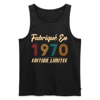 Fabriqué en 1970 Vintage cadeau d'anniversaire - Débardeur bio Premium Homme - noir - Devant - Michal (187cm)