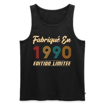 Fabriqué en 1990 Vintage cadeau d'anniversaire - Débardeur bio Premium Homme - noir - Devant - Michal (187cm)