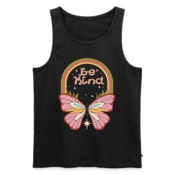 Retro Butterfly Friendly Flower Automne Printemps - Débardeur bio Premium Homme - noir - Devant - AI Model Male 178 light (178cm)