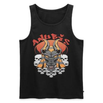 Anubis Egypte Dieu des Morts Egyptologue Pyramides Souv - Débardeur bio Premium Homme - noir - Devant - Michal (187cm)