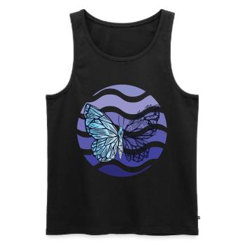 Schmetterling Retro für Frühling Schmetterlinge im - Männer Premium Bio Tank Top - Schwarz - Vorne - Michal (187cm)