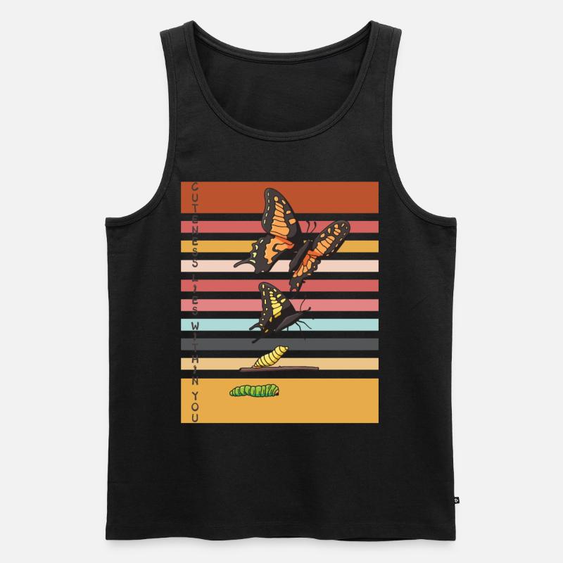 Niedlicher Schmetterling Evolution Schmetterlinge - Männer Premium Bio Tank Top - Schwarz
