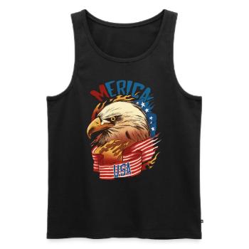 Eagle Love Birds Fauconnerie Oiseaux de proie Faucon Faucon Faucon - Débardeur bio Premium Homme - noir - Devant - Michal (187cm)