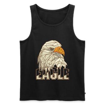 Eagle Nature Fauconnerie de montagne Oiseaux de proie Faucon autour des palombes - Débardeur bio Premium Homme - noir - Devant - Michal (187cm)