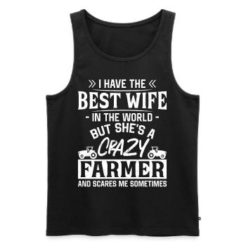 Farming Farmer Wife Vintage - Männer Premium Bio Tank Top - Schwarz - Vorne - Michal (187cm)