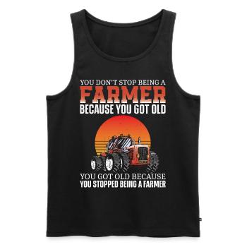 Farming Farmer Retired Grandpa - Men's Premium Organic Tank Top - black - Front - AI Model Male 178 light (178cm)