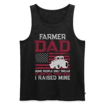 Farming Farmer Dad Father Tractor - Men's Premium Organic Tank Top - black - Front - Michal (187cm)