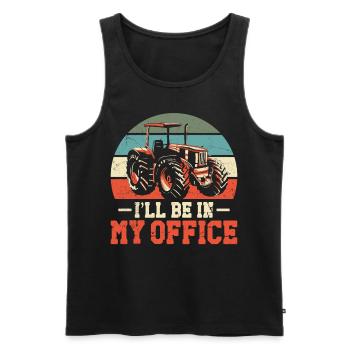 Farming Farmer Vintage Tractor - Men's Premium Organic Tank Top - black - Front - Michal (187cm)
