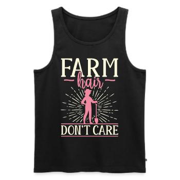 Fermier Agriculteur Fille Ferme Femelle - Débardeur bio Premium Homme - noir - Devant - AI Model Male 178 light (178cm)