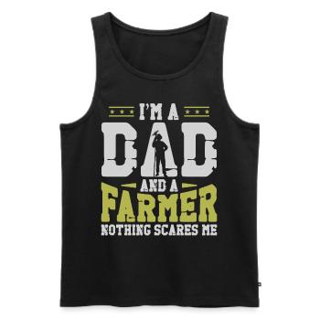 Farming Farmer Dad Father Vintage - Men's Premium Organic Tank Top - black - Front - Michal (187cm)