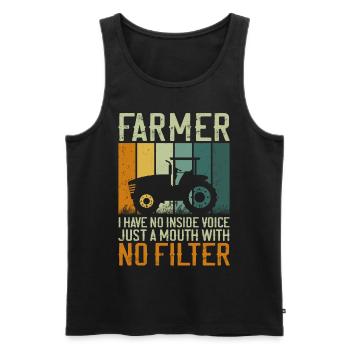 Farming Farmer Vintage Tractor - Männer Premium Bio Tank Top - Schwarz - Vorne - Michal (187cm)