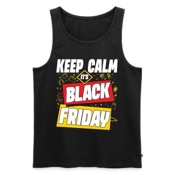 Keep Calm It's Black Friday - Männer Premium Bio Tank Top - Schwarz - Vorne - Michal (187cm)