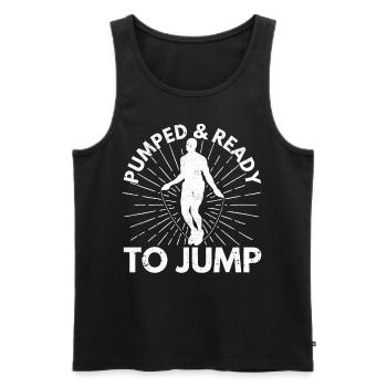 Lustiges Springseil Springseil aufgepumpt & bereit - Männer Premium Bio Tank Top - Schwarz - Vorne - AI Model Male 178 light (178cm)