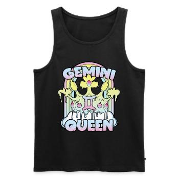 Zwillinge Queen - Männer Premium Bio Tank Top - Schwarz - Vorne - Michal (187cm)