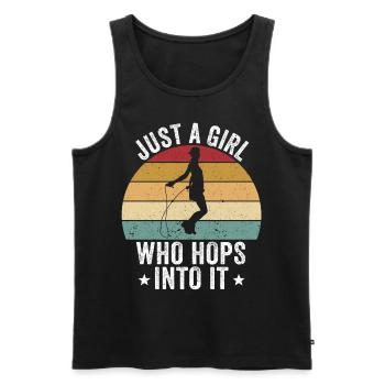 Funny Skipping Rope Springseil Nur ein Mädchen, da - Männer Premium Bio Tank Top - Schwarz - Vorne - AI Model Male 178 light (178cm)