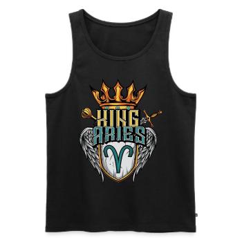 Widder Sternzeichen - Männer Premium Bio Tank Top - Schwarz - Vorne - AI Model Male 178 light (178cm)