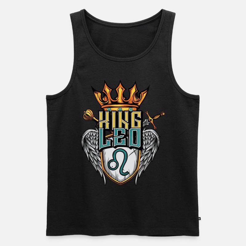 Löwe Sternzeichen - Männer Premium Bio Tank Top - Schwarz