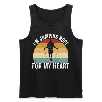 Funny skipping rope skipping rope jumping rope - Men's Premium Organic Tank Top - black - Front - AI Model Male 178 light (178cm)