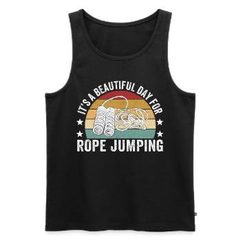 Funny skipping rope skipping rope jumping rope - Men's Premium Organic Tank Top - black - Front - AI Model Male 178 light (178cm)