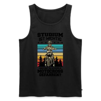 Dirtbike Motocross - Männer Premium Bio Tank Top - Schwarz - Vorne - AI Model Male 178 light (178cm)