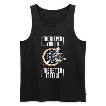 The Deeper You Go The Better It Feels - Men's Premium Organic Tank Top - black - Front - AI Model Male 178 light (178cm)