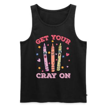 Primary School Teacher Kindergarten Educator - Men's Premium Organic Tank Top - black - Front - AI Model Male 178 light (178cm)
