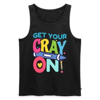 Primary School Teacher Kindergarten Educator - Men's Premium Organic Tank Top - black - Front - AI Model Male 178 light (178cm)