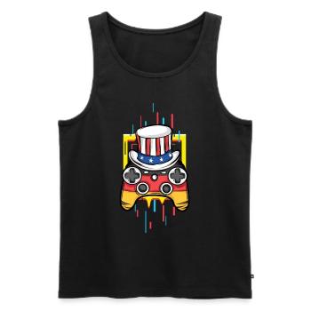 Gaming Gaming Controller Games Gamer - Men's Premium Organic Tank Top - black - Front - AI Model Male 178 light (178cm)