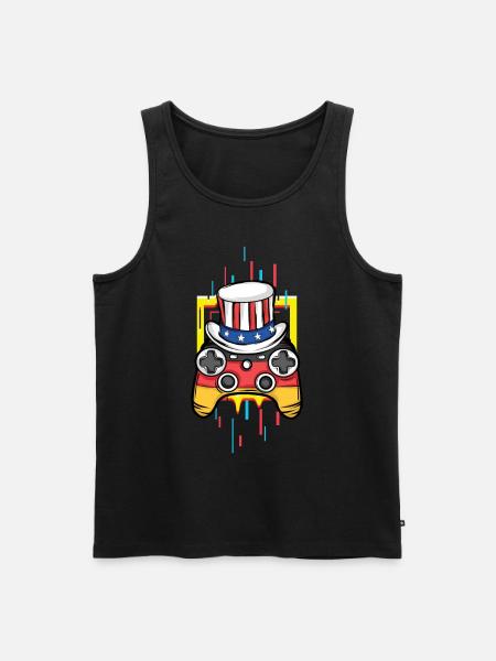 Gaming Gaming Controller Games Gamer - Men's Premium Organic Tank Top - black