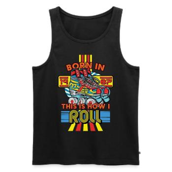 Born In 1987 This Is How I Roll - Männer Premium Bio Tank Top - Schwarz - Vorne - AI Model Male 178 light (178cm)