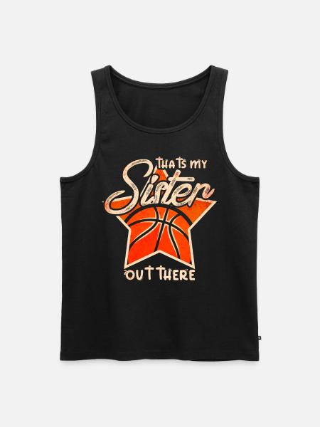 Basketbal Zus Basketballer Meisje - Mannen Premium Bio Tanktop - zwart