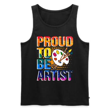 Artistes Peintres Dessin Art - Débardeur bio Premium Homme - noir - Devant - Michal (187cm)